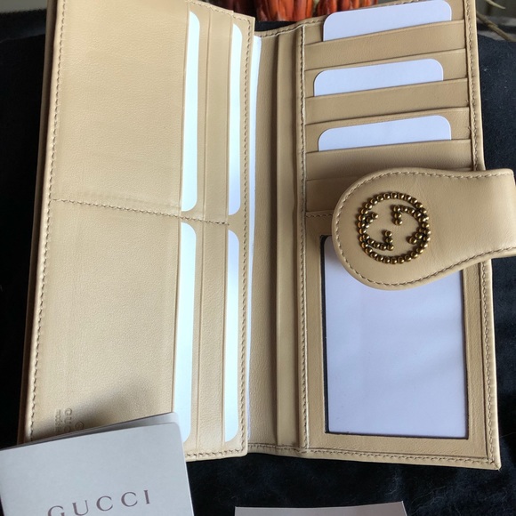 NWT Gucci Magenta/Tan Ombre Magnetic Clasp Wallet - Picture 4 of 10